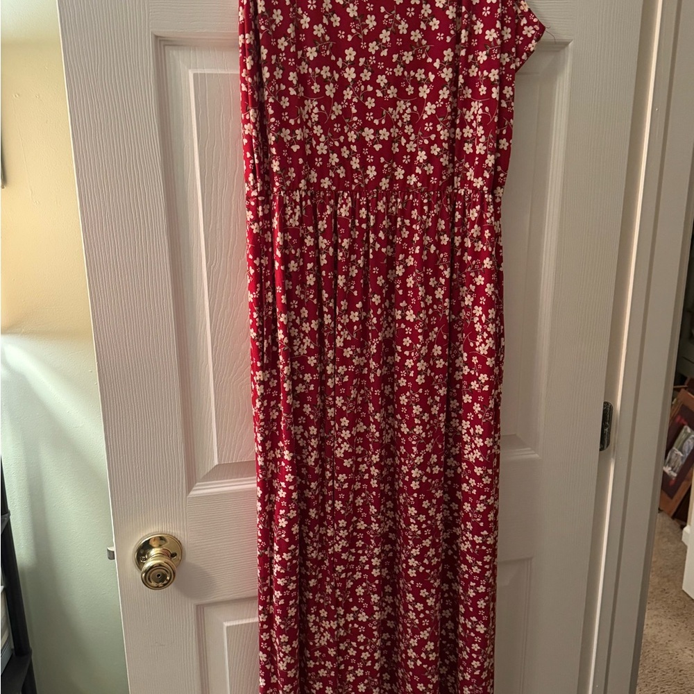 Red Floral Maxi Dress